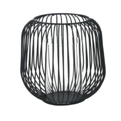 Aja sort metal lanterne 17 cm