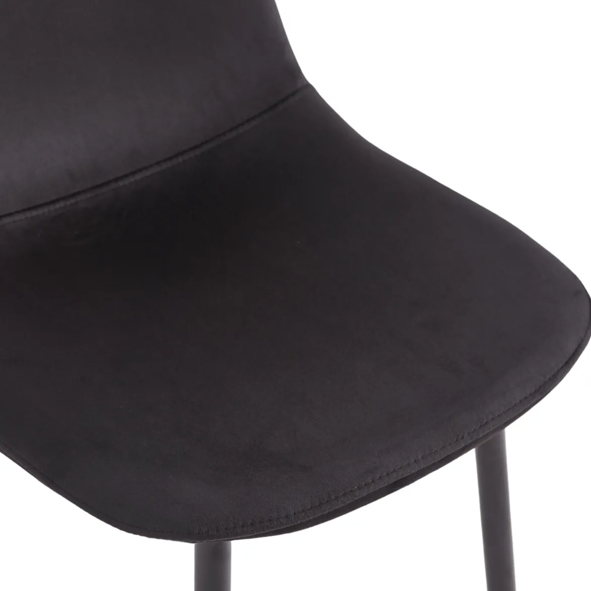 Anna spisebordsstol - polstret sort velour