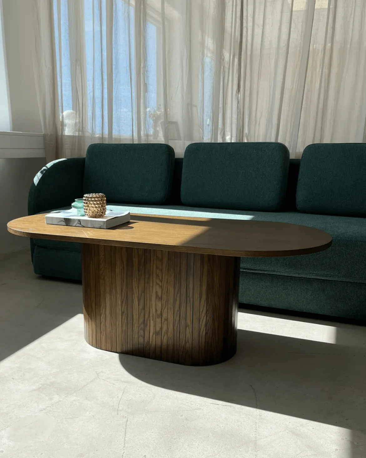 Bobby - Oval sofabord 120x55x45 cm Røget Eg