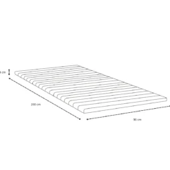 Boxmadras seng i beige 90x200 cm med 4 cm topmadras i PU-skum ekskl. ben