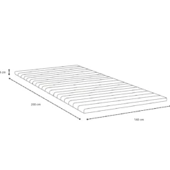 Boxmadras seng i beige 140x200 cm med 4 cm topmadras i PU-skum ekskl. ben