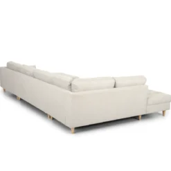 Brandy - højrevendt u-sofa i beige med chaiselong - L: 366 x D: 211 x H: 80 cm
