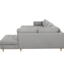Brandy - venstrevendt u-sofa i grå med chaiselong - L: 366 x D: 211 x H: 80 cm