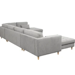 Brandy - venstrevendt u-sofa i grå med chaiselong - L: 366 x D: 211 x H: 80 cm