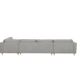 Brandy - venstrevendt u-sofa i grå med chaiselong - L: 366 x D: 211 x H: 80 cm