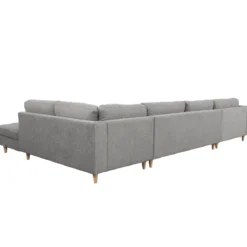 Brandy - venstrevendt u-sofa i grå med chaiselong - L: 366 x D: 211 x H: 80 cm