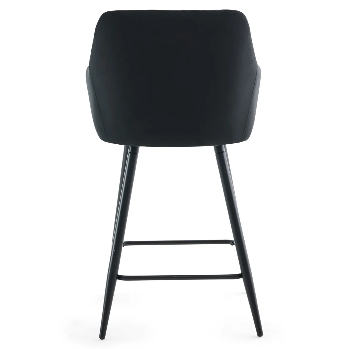 Carlo - barstol sort velour med armlæn 65 cm