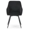 Carlo spisebordsstol - Sort velour med drejefunktion 360 grader
