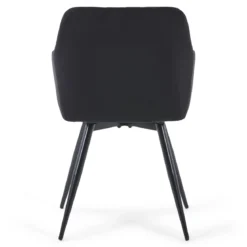 Carlo spisebordsstol - Sort velour med drejefunktion 360 grader