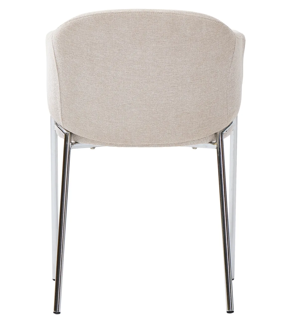 Carolina spisebordsstol i beige tekstil med chrome ben