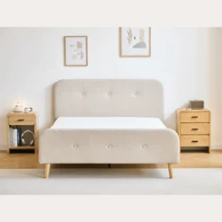 Christian sengeramme i beige 140x200 cm ekskl. sengelameller og madrasser