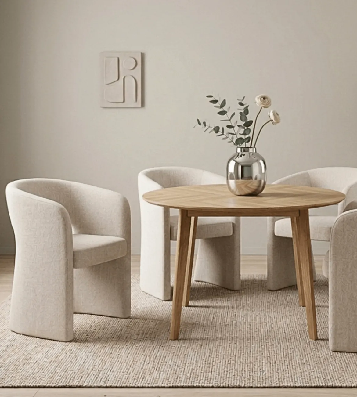 Daniella spisebordsstol med armlæn i beige