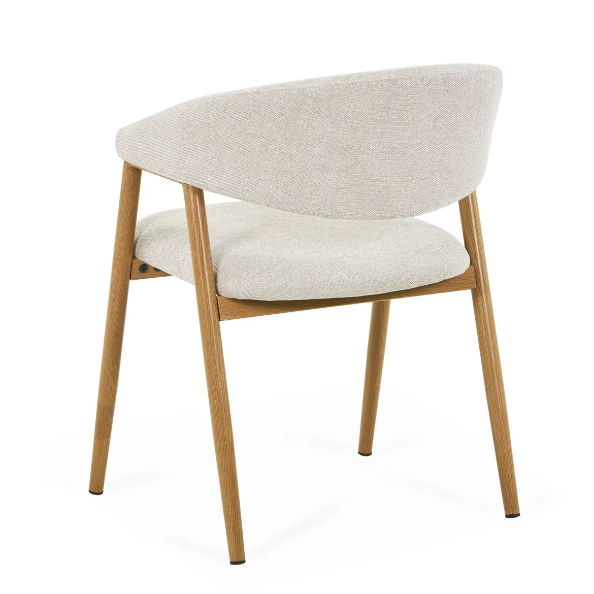 Ebba spisebordsstol - Beige tekstil med ben i egelook