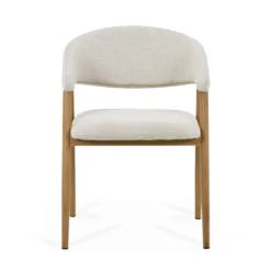 Ebba spisebordsstol - Beige tekstil med ben i egelook
