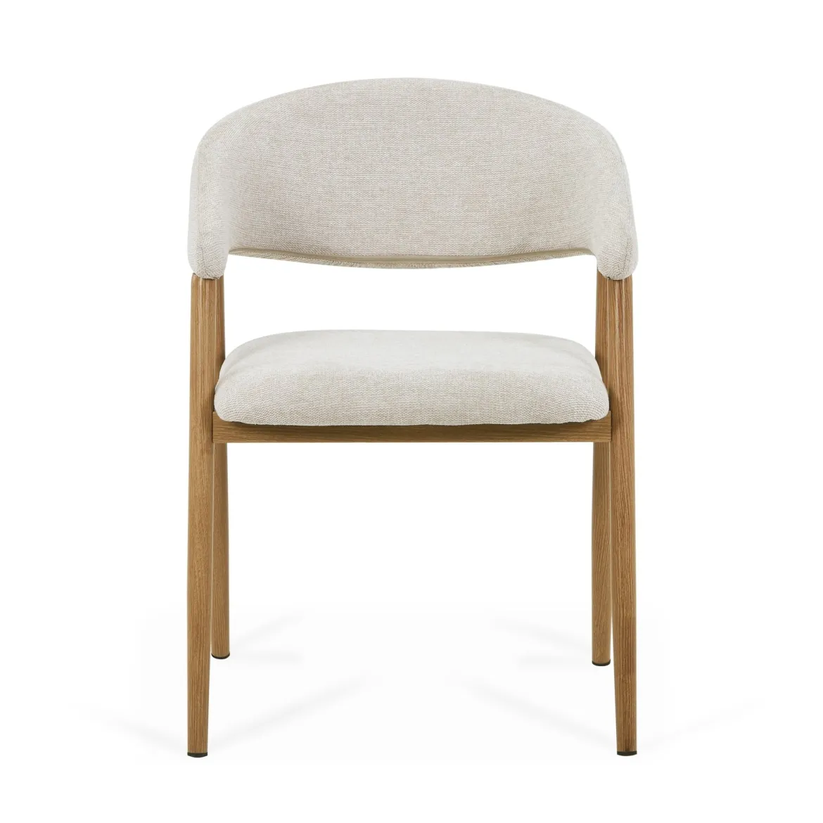 Ebba spisebordsstol - Beige tekstil med ben i egelook
