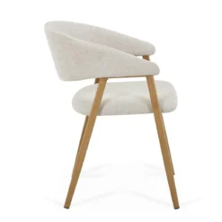 Ebba spisebordsstol - Beige tekstil med ben i egelook