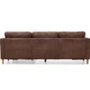 Ellis - Højrevendt og venstrevendt vendbar chaiselong sofa brun fløjl - L: 215 x D: 82 x H: 78 cm