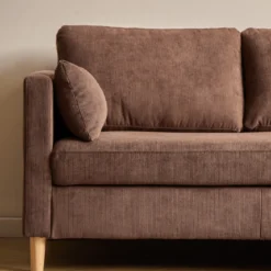 Ellis - Højrevendt og venstrevendt vendbar chaiselong sofa brun fløjl - L: 215 x D: 82 x H: 78 cm
