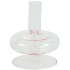 Elly glas lysestage lyserød 12 cm