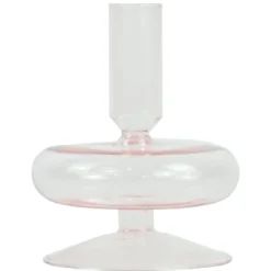 Elly glas lysestage lyserød 12 cm