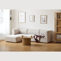 Emilia modulsofa i beige 4 moduler med højre- og venstrevendt chaiselong L: 328 X D: 158 X H: 72 cm