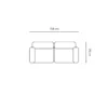 Emilia modulsofa i sand 2 moduler L: 158 X D: 79 X H: 72 cm