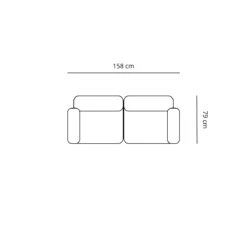 Emilia modulsofa i sand 2 moduler L: 158 X D: 79 X H: 72 cm