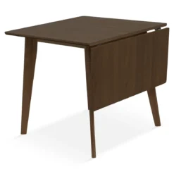 Ezra - Røget Eg klap ud spisebord med tillægsplader i lakeret egefiner - 80/120 x 80 cm
