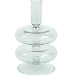 Fairy glas lysestage grå 15 cm