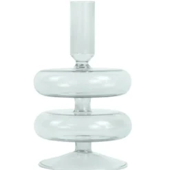 Fairy glas lysestage grå 15 cm