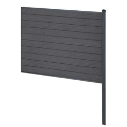 Finley komposithegn afslutningsmodul - H: 150 x L: 185 cm - Antracitgrå/sort
