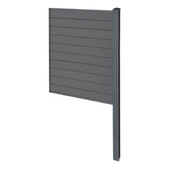 Finley komposithegn afslutningsmodul - H: 150 x L: 95 cm - Antracitgrå/sort