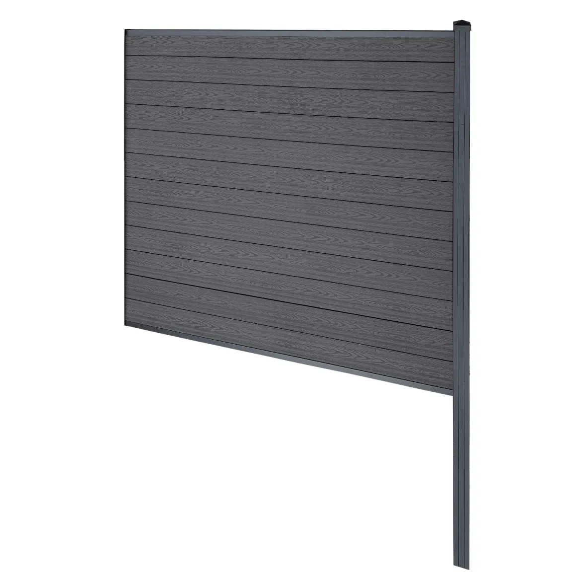 Finley komposithegn afslutningsmodul - H: 180 x L: 185 cm - Antracitgrå/sort