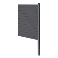 Finley komposithegn afslutningsmodul - H: 180 x L: 95 cm - Antracitgrå/sort