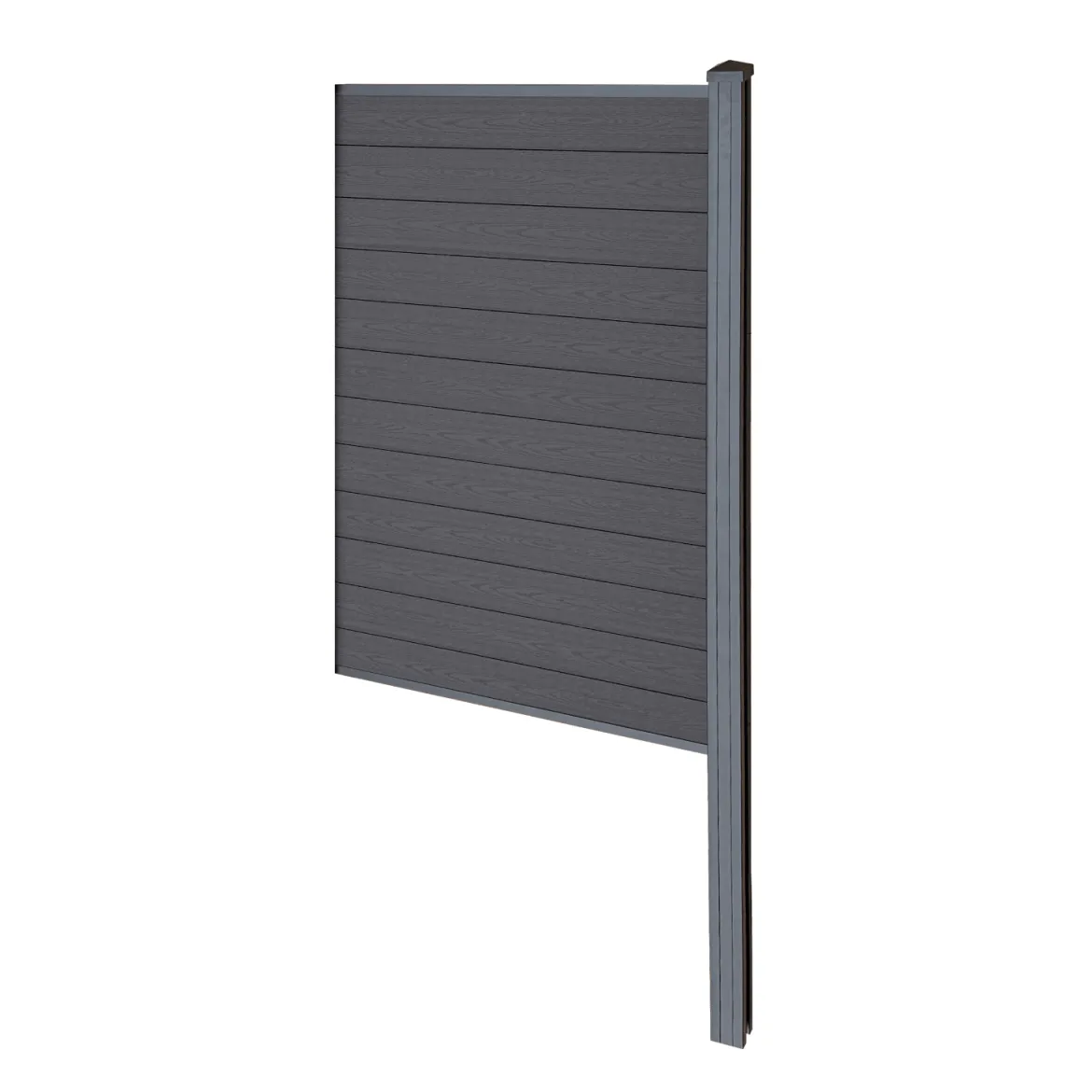 Finley komposithegn afslutningsmodul - H: 180 x L: 95 cm - Antracitgrå/sort