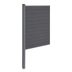 Finley komposithegn midtermodul - H: 180 x L: 95 cm - Antracitgrå/sort