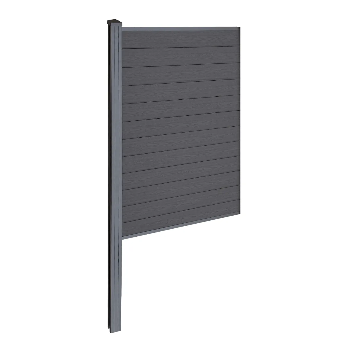 Finley komposithegn midtermodul - H: 180 x L: 95 cm - Antracitgrå/sort