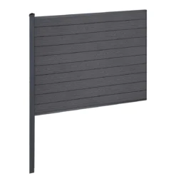 Finley komposithegn midtermodul - H: 150 x L: 185 cm - Antracitgrå/sort