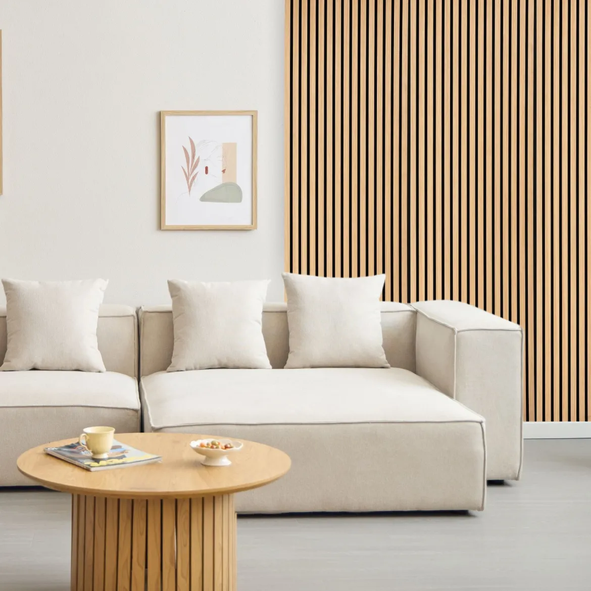 Fleksibel akustikpanel i egetræsfiner 2400x520x18 mm