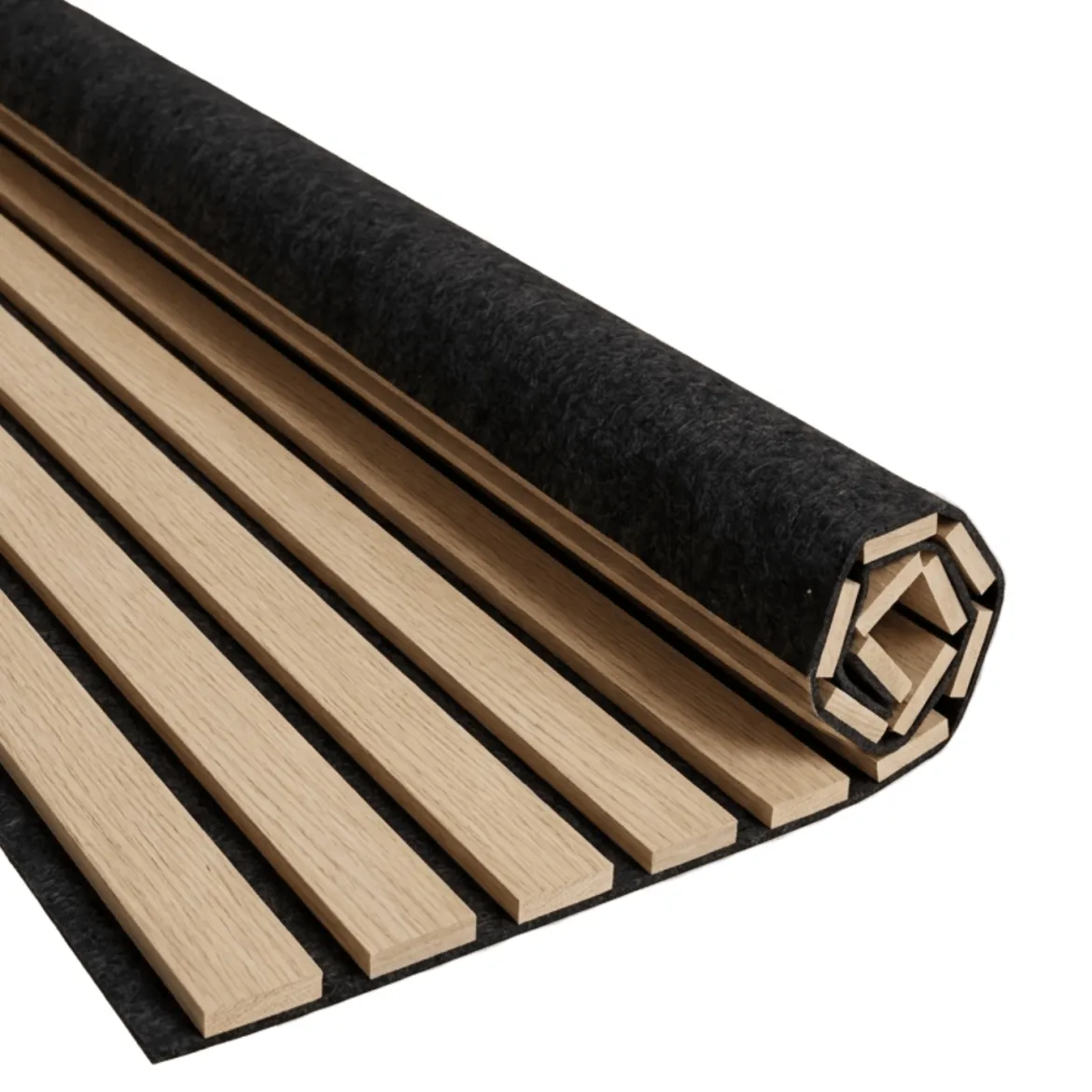 Fleksibel akustikpanel i egetræsfiner 2400x520x18 mm