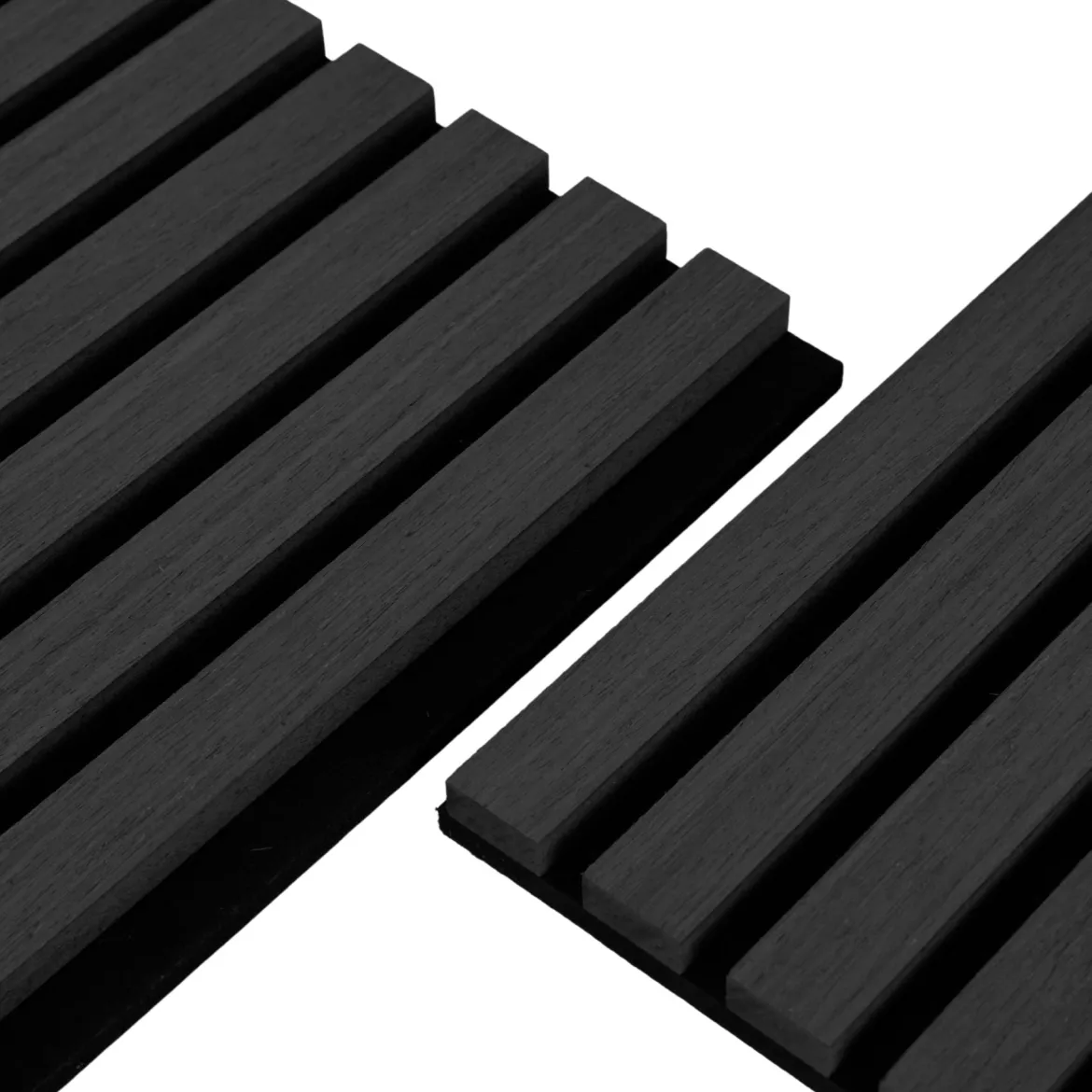 Fleksibel akustikpanel i sort egetræsfiner 1200x520x18 mm