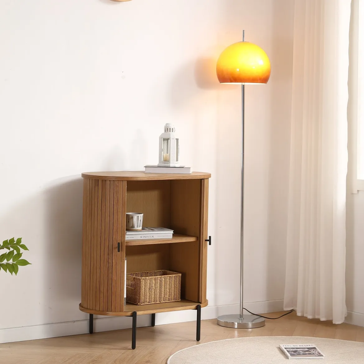 Florence jalousi skab med lameller i eg 70x40x85 cm