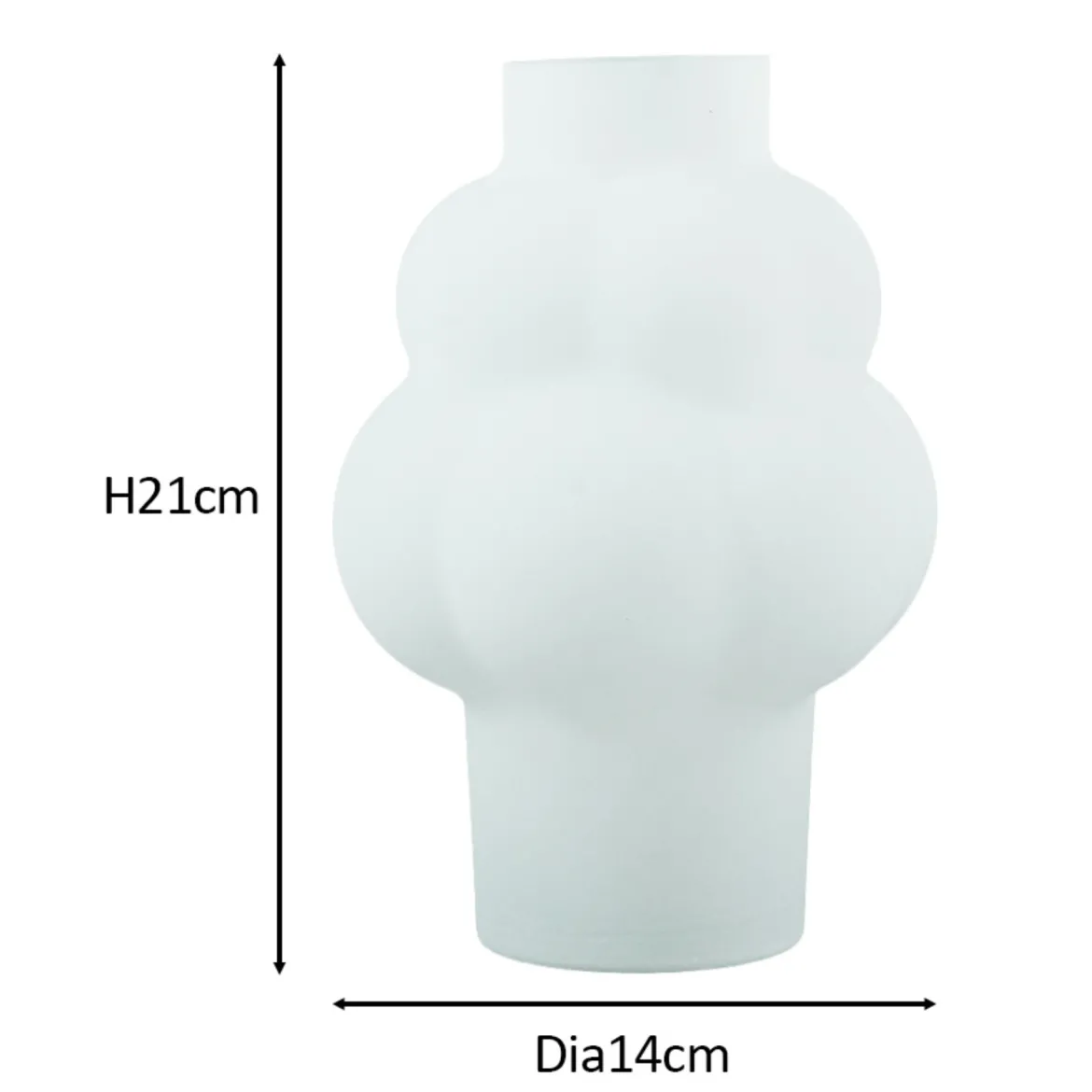 Foxy glas vase hvid 21 cm