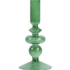 Gracie glas lysestage grøn 18 cm