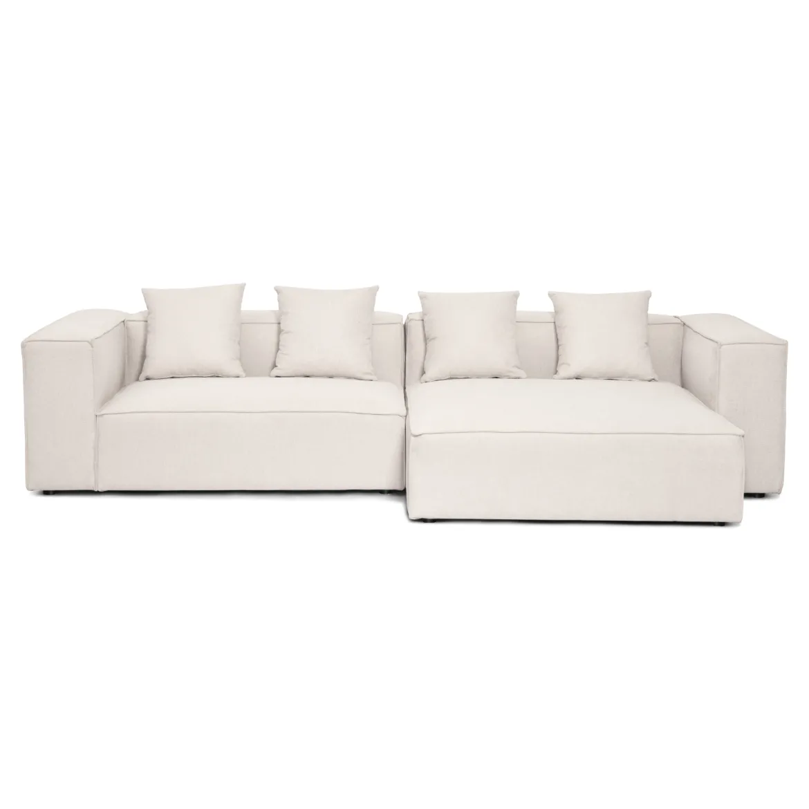 Hailey - Højrevendt chaiselong modulsofa i beige med 2 moduler L: 294 X D: 148 X H: 65 cm