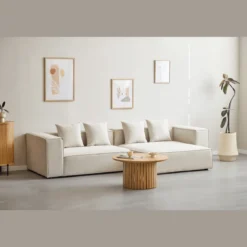 Hailey - Højrevendt chaiselong modulsofa i beige med 2 moduler L: 294 X D: 148 X H: 65 cm