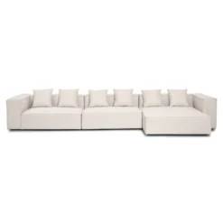 Hailey - Højrevendt chaiselong modulsofa i beige med 3 moduler L: 415 X D: 148 X H: 65 cm