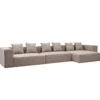 Hailey - Højrevendt chaiselong modulsofa i sand med 3 moduler L: 415 X D: 148 X H: 65 cm