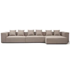 Hailey - Højrevendt chaiselong modulsofa i sand med 3 moduler L: 415 X D: 148 X H: 65 cm