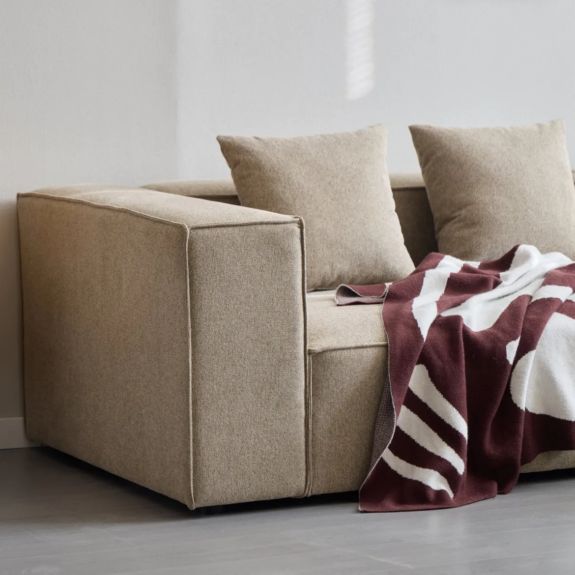 Hailey - Højrevendt chaiselong modulsofa i sand med 2 moduler L: 294 X D: 148 X H: 65 cm